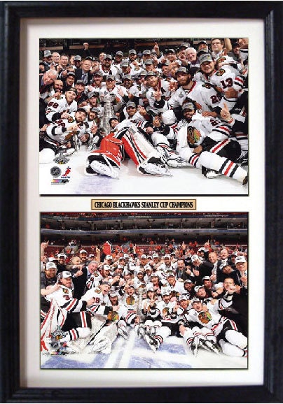 12x18 Double Frame - Chicago Blackhawks Champions (Verticle)