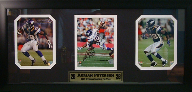 15x35 Autograph Frame - Adrian Peterson Minnesota Vikings