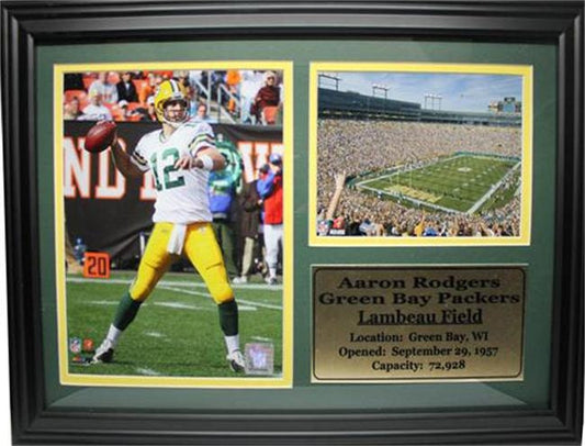 12x18 Photo Stat Frame - Aaron Rodgers Green Bay Packers