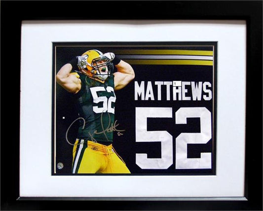 20x24 Autographed Frame - Clay Matthews Green Bay Packers