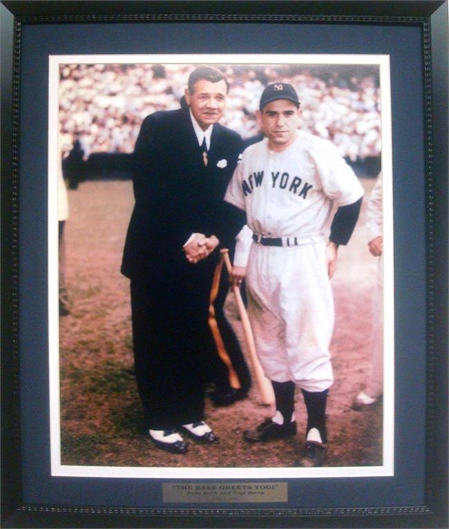 Yogi Berra meets Babe Ruth New York Yankees - 16x20 Custom Frame