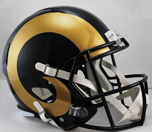 Rams Replica Speed Helmet Gold Horns